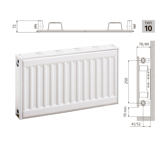 Cтальной панельный радиатор PRADO Classic 10х300х2200