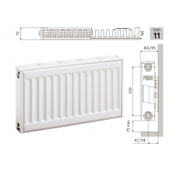 Cтальной панельный радиатор PRADO Classic  11х300х400