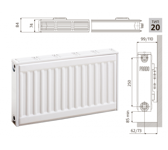 Cтальной панельный радиатор PRADO Classic  20х300х2600