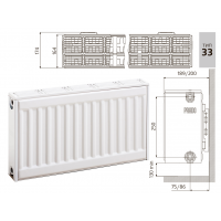 Cтальной панельный радиатор PRADO Classic  33х300х2000