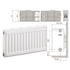 Cтальной панельный радиатор PRADO Classic  33х500х2000